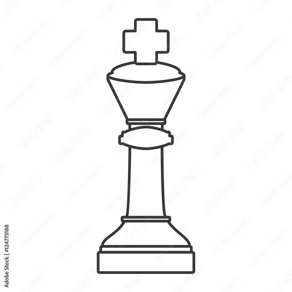 king chess game piece icon over white background. strategy gaming design. vector illustration king chess game piece icon over white background. strategy gaming design. vector illustration