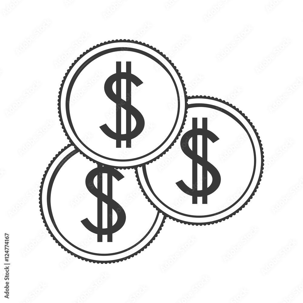 money coin icon over white background. vector illustration money coin icon over white background. vector illustration