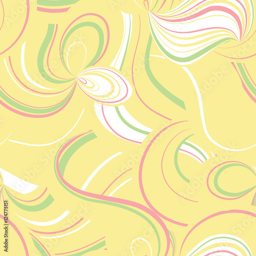 Abstract wave line and loops seamless pattern. Swirl wavy ornament Chaotic motion 