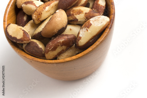 Brazilian Nuts into a bowl. Castanha do Para