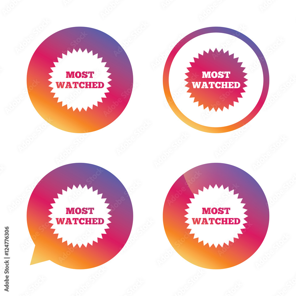 Most watched sign icon. Most viewed symbol. Most watched sign icon. Most viewed symbol.
