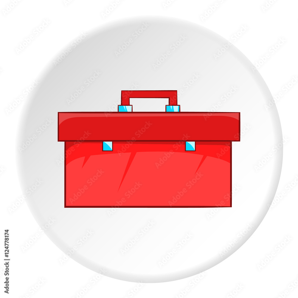 Red case plumber icon. Cartoon illustration of red case plumber vector icon for web Red case plumber icon. Cartoon illustration of red case plumber vector icon for web