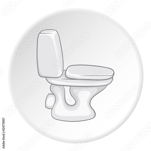 White toilet bowl icon. Cartoon illustration of white toilet bowl vector icon for web