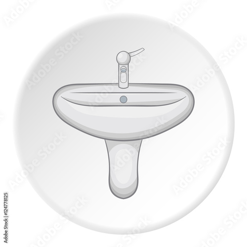 Ceramic sink icon. Cartoon illustration of ceramic sink vector icon for web