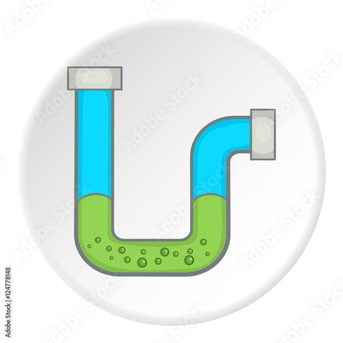 Clog in the pipe icon. Cartoon illustration of clog in the pipe vector icon for web