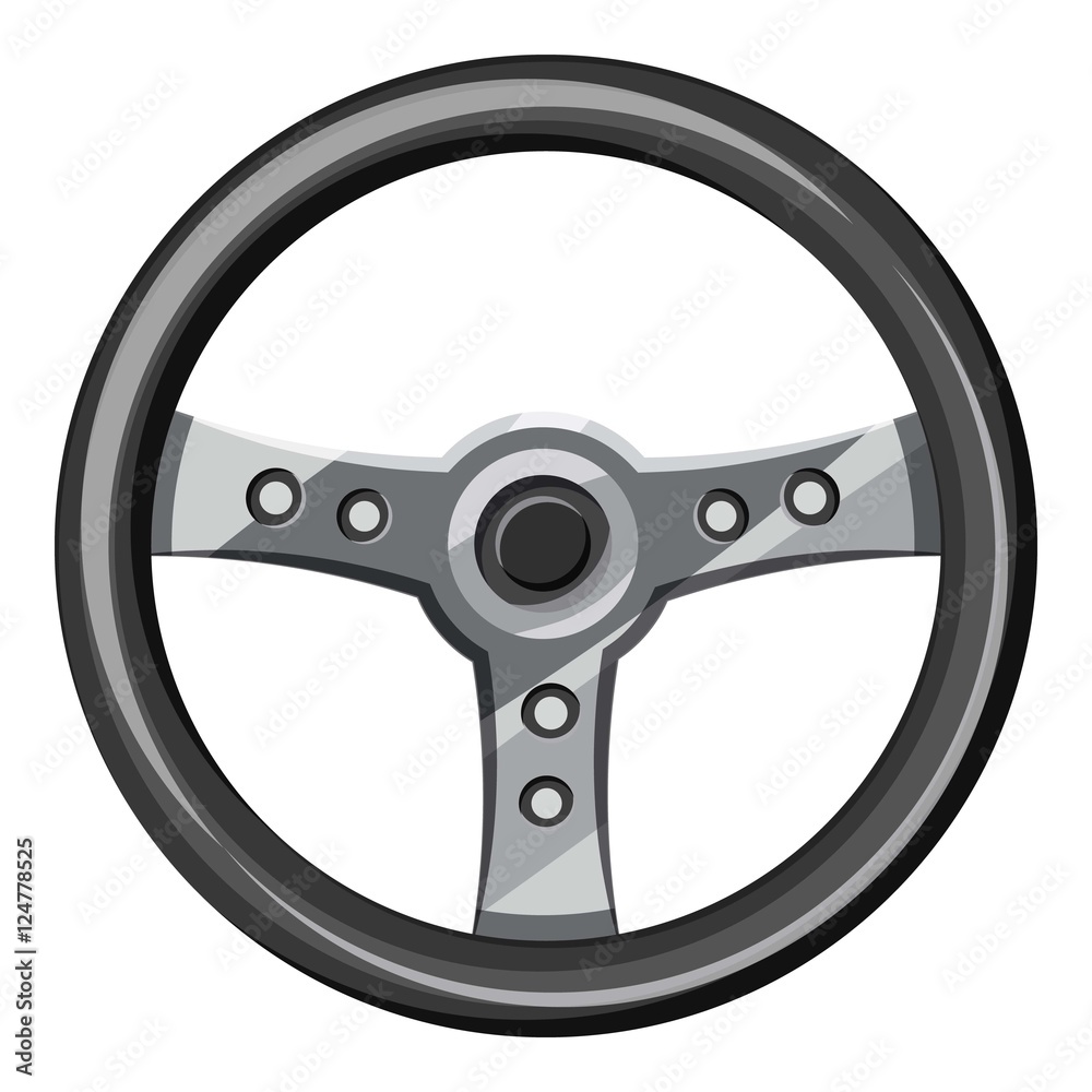 Obraz premium Steering wheel icon. Isometric 3d illustration of steering wheel vector icon for web