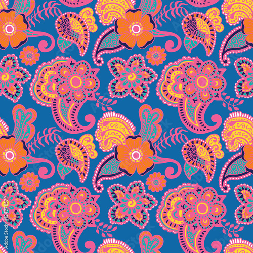 Paisley seamless colorful pattern