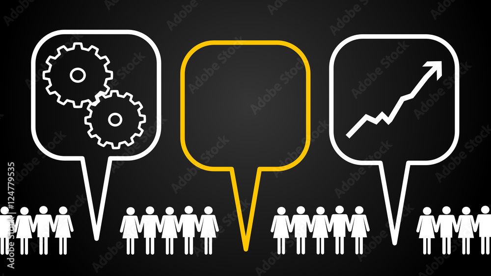 Business Meeting Sprechblasen Innovation / Leistung / Teamwork Business Meeting Sprechblasen Innovation / Leistung / Teamwork