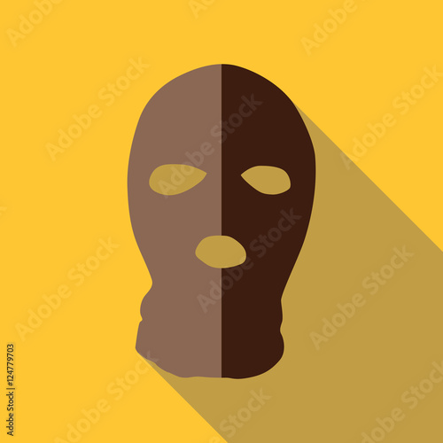 Balaclava icon. Flat illustration of balaclava vector icon for web isolated on yellow background
