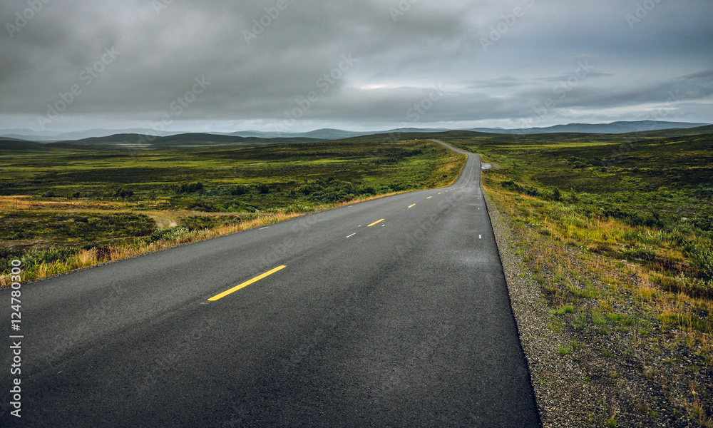 Empty road in the northern Norway