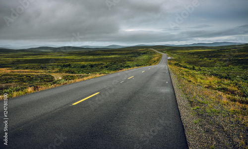 Empty road in the northern Norway