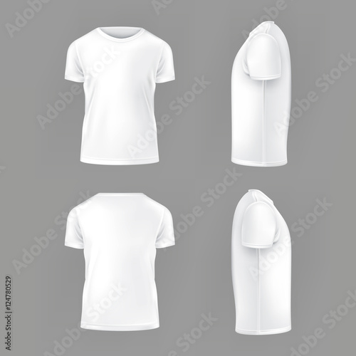 Vector set template of male T-shirts