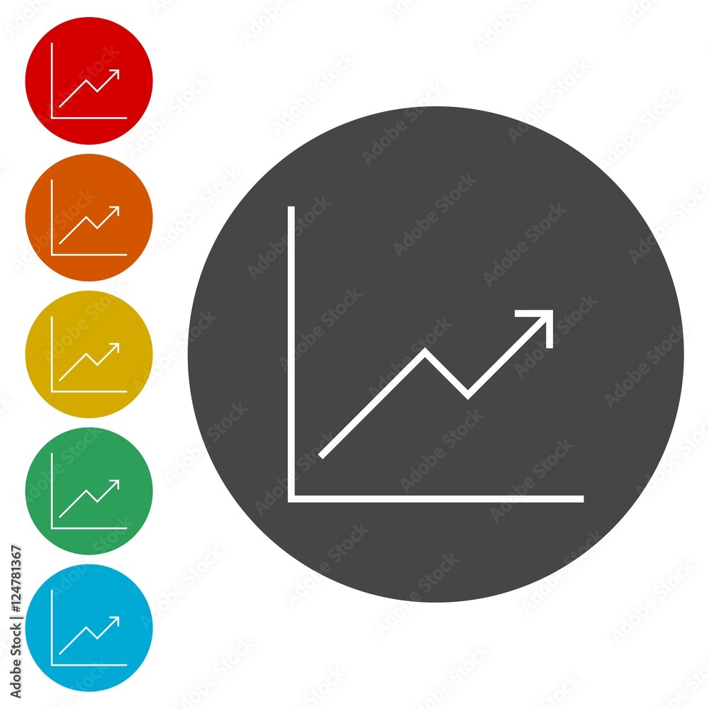 Growing graph icon. Business analytics chart symbol Growing graph icon. Business analytics chart symbol