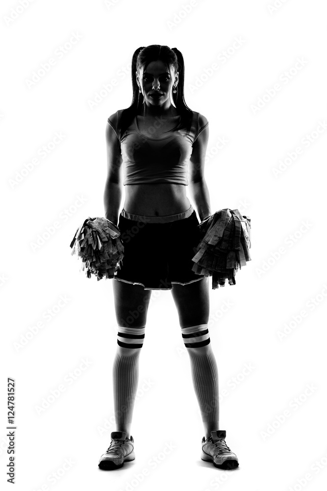 Sihlouette of cheerleader on white background Sihlouette of cheerleader on white background