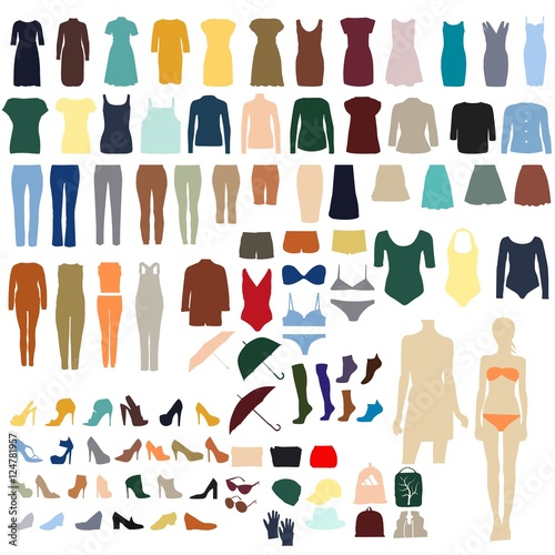 A set of stylish women s clothing