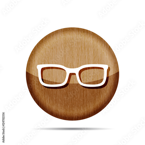 wooden glasses icon - vector illustration