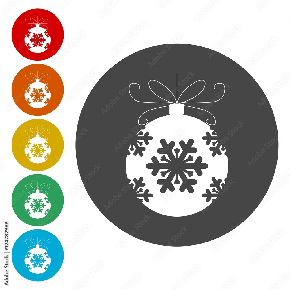 Fototapeta premium Christmas ball icon 