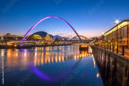 Gateshead Millennium Bridge and Newcastle Quayside photo