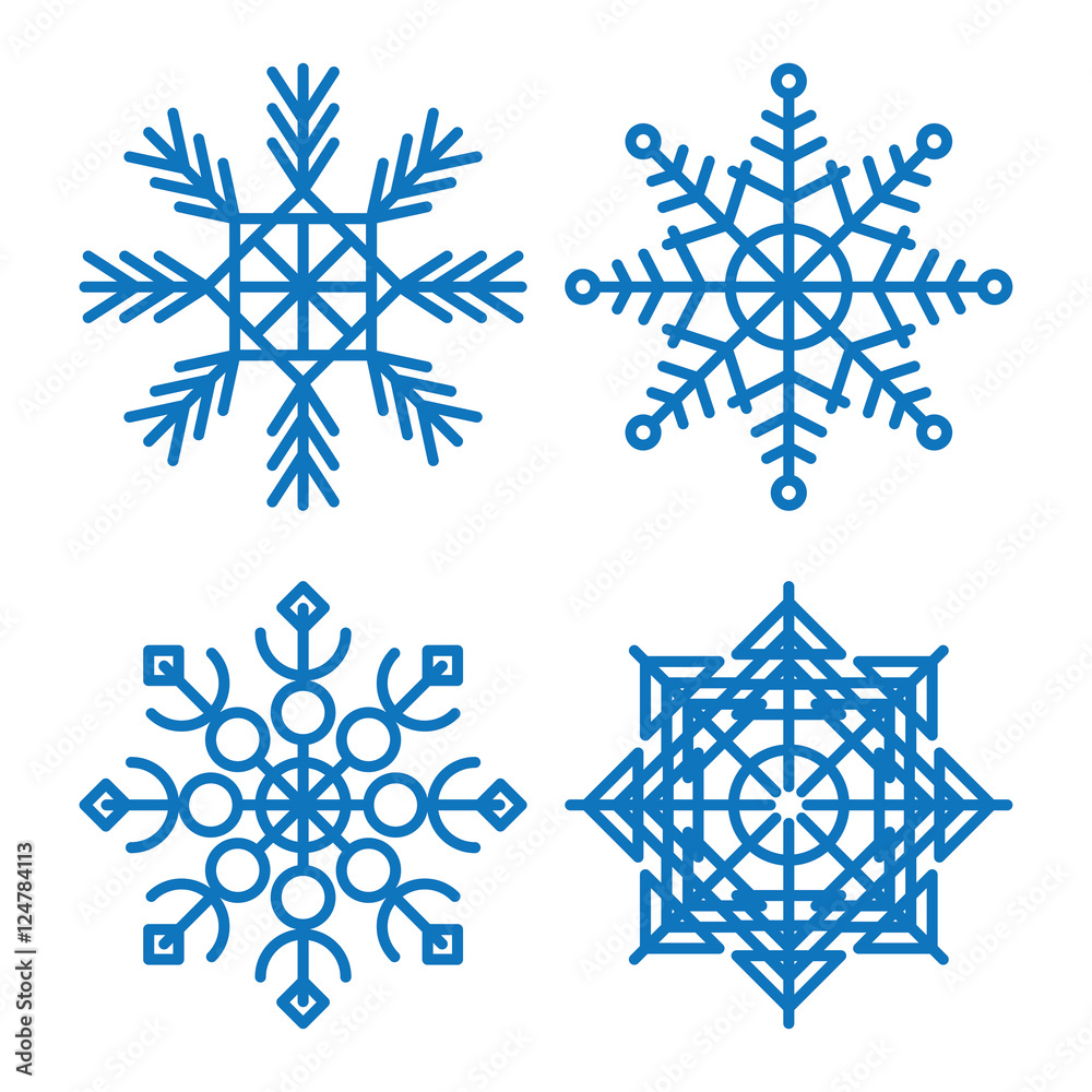 Various winter snowflakes vector set Various winter snowflakes vector set