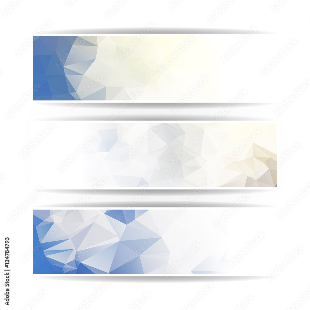 Fototapeta premium set of Abstract Natural Triangular Polygonal vector headers