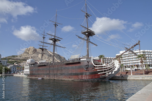 replica of spanish warship Santisima Trinidad in alicante harbor