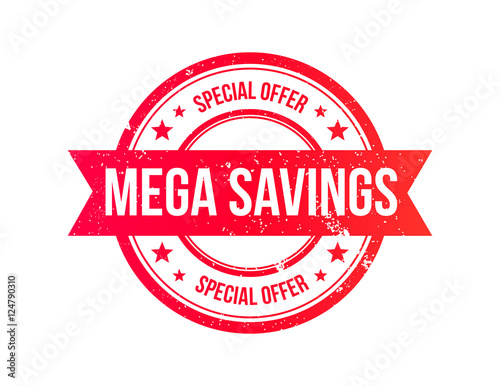 Mega Savings Grunge Ribbon Stamp