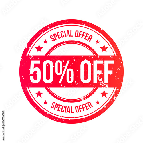 50% Off Grunge Ribbon Stamp