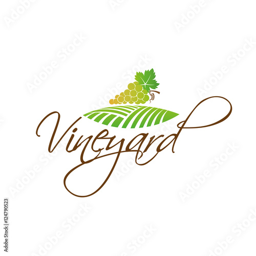 Vineyard field grapes logo