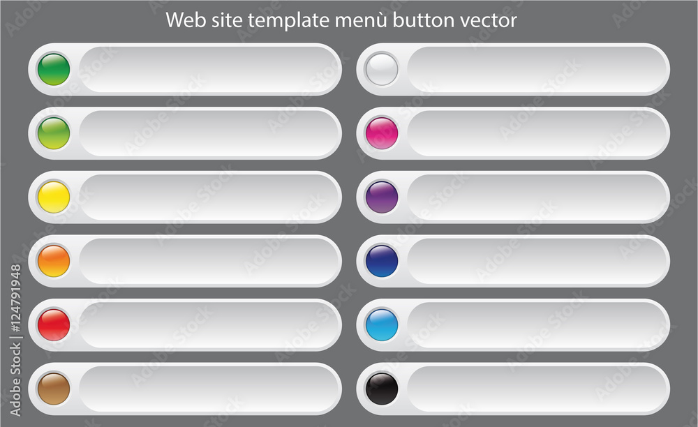 Web site template menù button vector