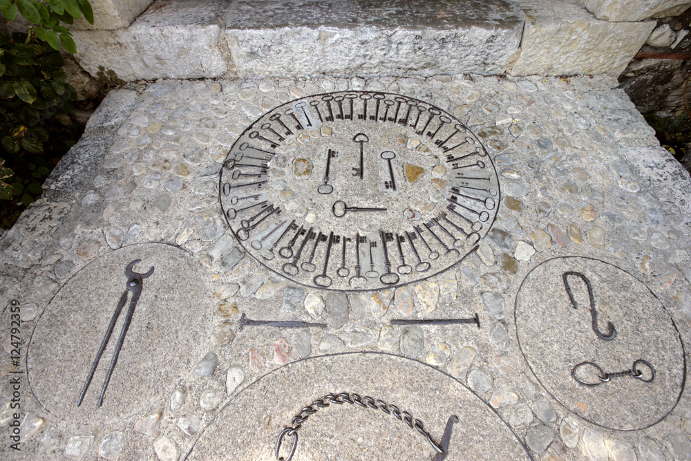 Obraz premium keys in cement floor