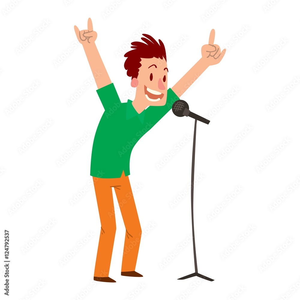 Singing people vector character Singing people vector character