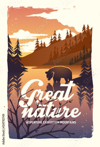 Vector poster a bear river mountains