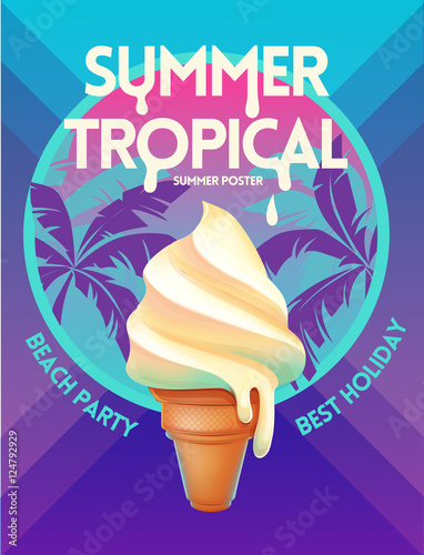 Summer  tropical vector poster
