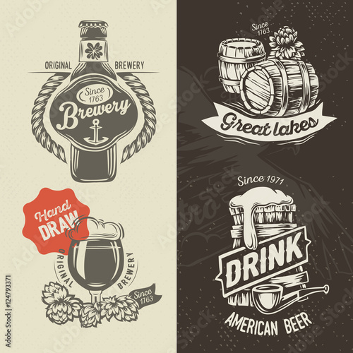 Hand draw brewery labels