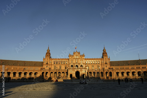 Hermosa plaza de Espa  a de la ciudad de Sevilla  Espa  a