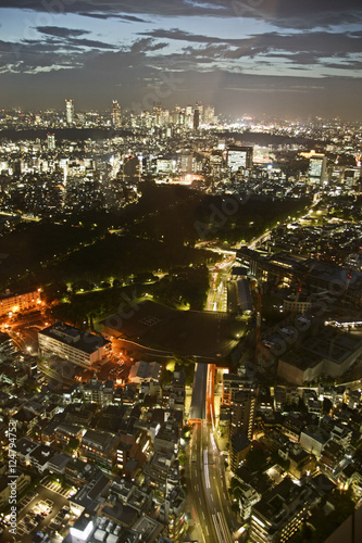Obraz na płótnie tokyo nite aerial