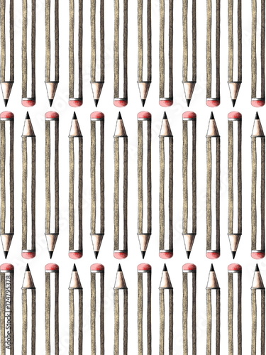 Freehand drawing illustration sketch pattern of pencils