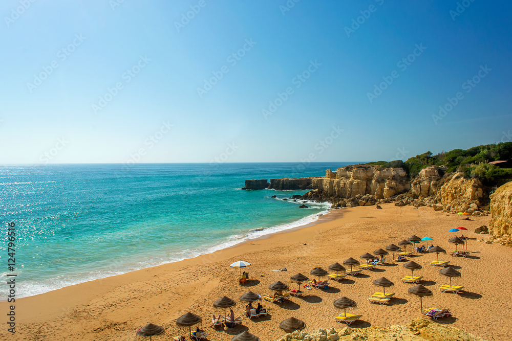 Beautiful beach Pria do Castelo in Algarve region, Portugal