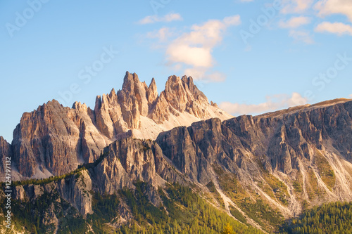 Rocky mountain peaks of Croda da Lago in the Dolomites © Kavita