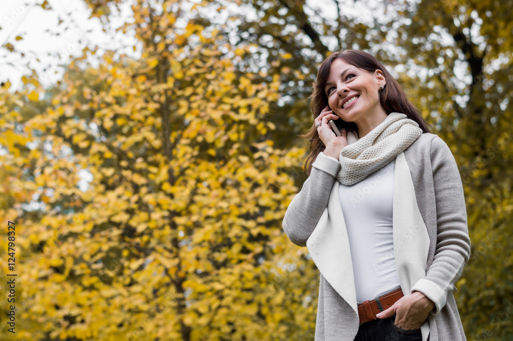 Happy attractive woman using mobile Happy attractive woman using mobile