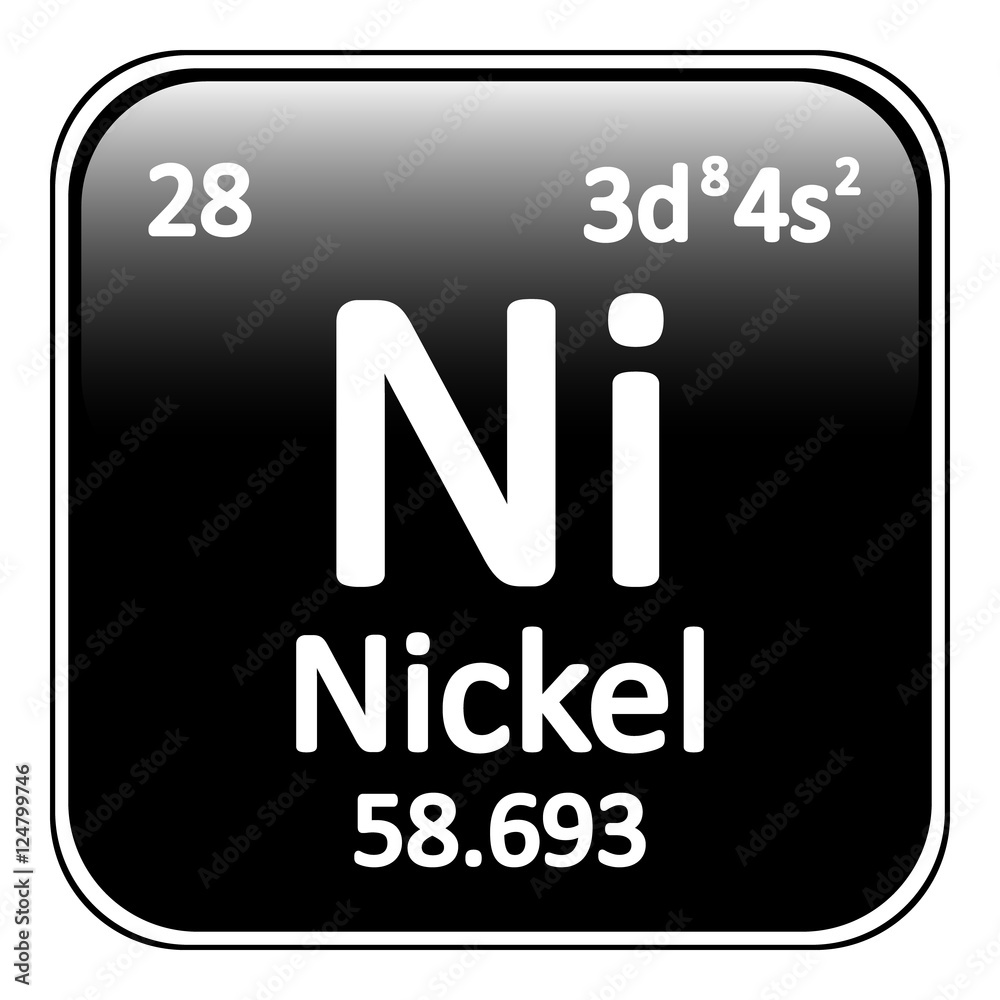 Periodic table element nickel icon. Periodic table element nickel icon.