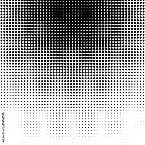 Circle halftone pattern / texture. Monochrome halftone dots.