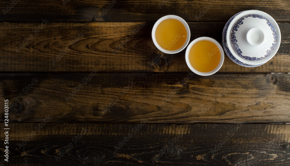 tea set on wooden background tea set on wooden background