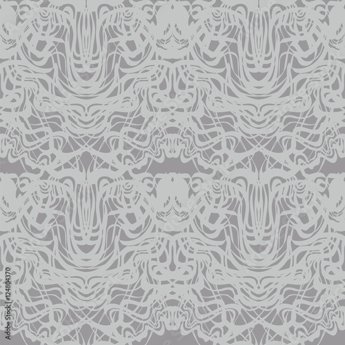 Abstract gray lace, silver moire vector pattern. 