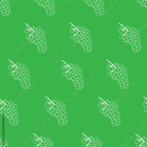 Green and white grape seamless vector pattern background. 