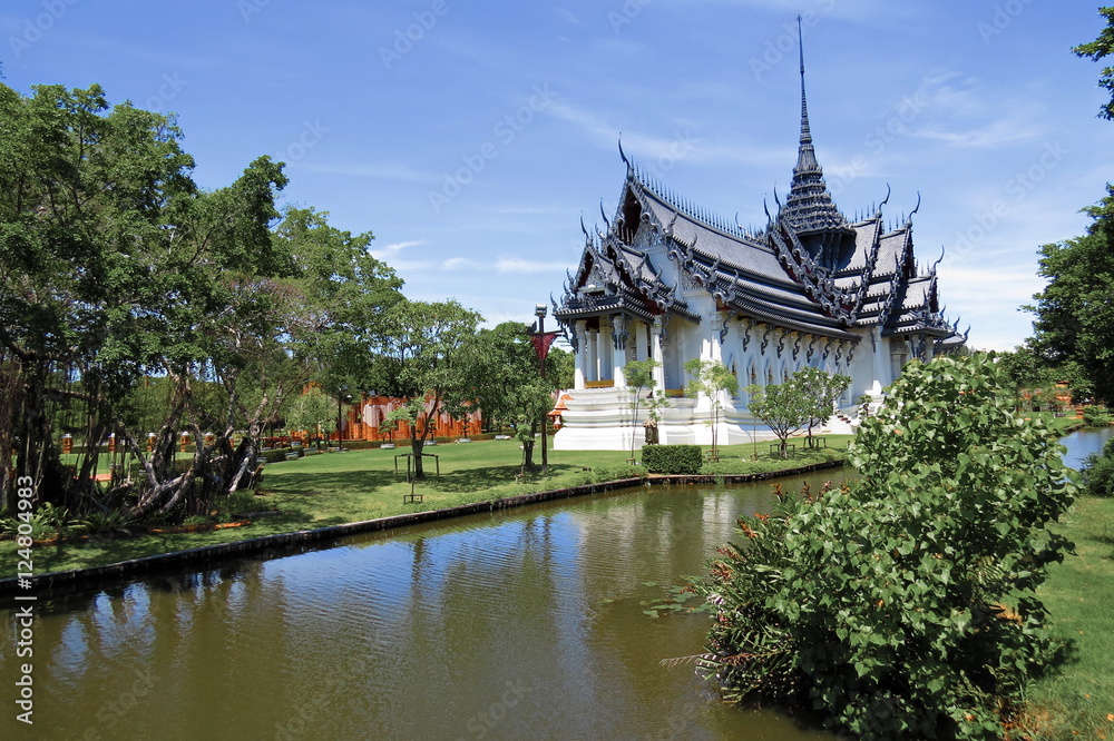 Royal Thai palace of Sanphet Prasart Palace at Muangboran the ancient city,Thailand.