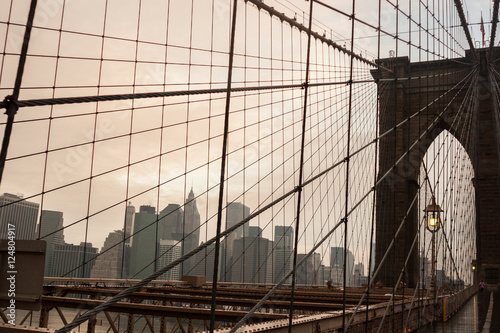 Brooklyn Bridge with Manhattan skyline © tony