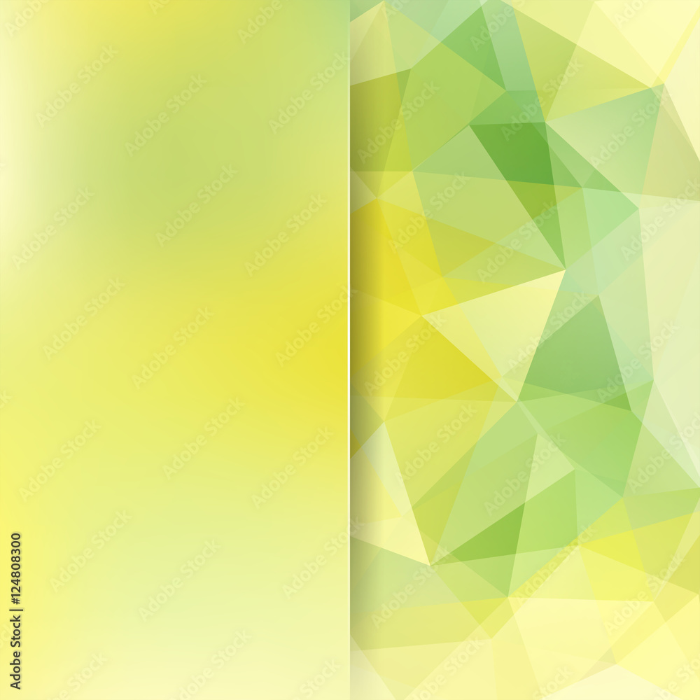 Geometric pattern, polygon triangles vector background in yellow and green tones. Blur background with glass. Illustration pattern Geometric pattern, polygon triangles vector background in yellow and green tones. Blur background with glass. Illustration pattern