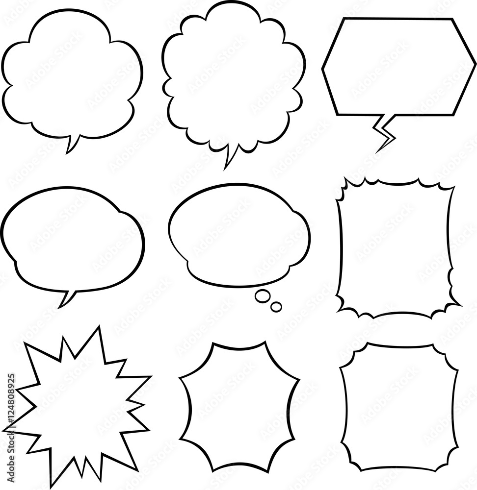 Obraz premium 漫画風の吹き出しのセット