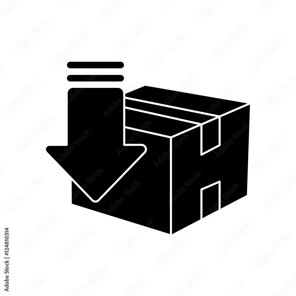 Download arrow and box icon. Digital web application and technology theme. Isolated design. Vector illustration Download arrow and box icon. Digital web application and technology theme. Isolated design. Vector illustration